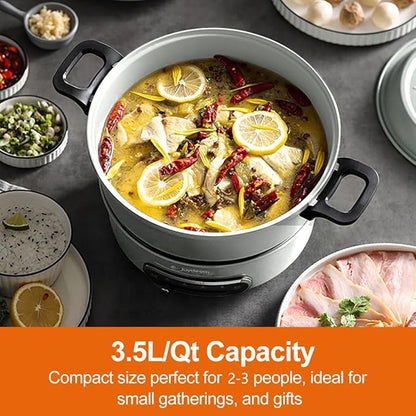Joydeem 2 in 1 Electric Hot Pot, Shabu Shabu Pot - Image 6