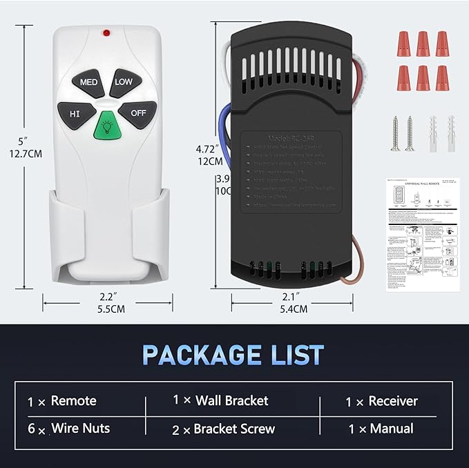 Universal Ceiling Fan Remote Control Kit Replacement - Image 7