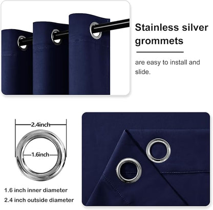 DWCN Navy Short Curtains 36 Inches Long, Small Blackout Curtains - Image 3