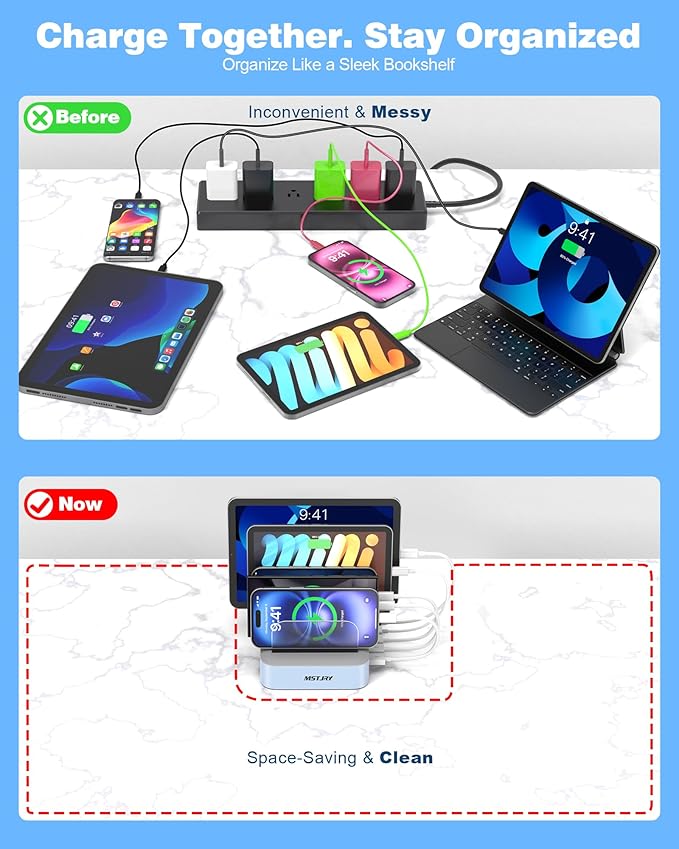 MSTJRY Charging Station for Multiple Devices : 5 Port Multi USB-A Charger - Image 4