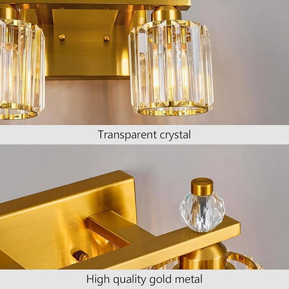 FDPBY Bathroom Vanity Lights 2-Light Gold Modern Crystal Vanity Light Fixtures - Image 4