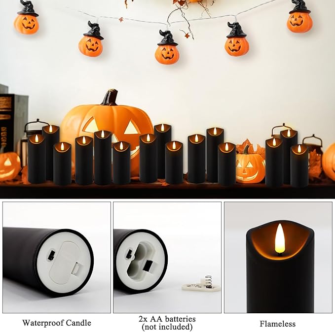 24 Pack Halloween Decoration Flickering Flameless Candles, Battery Operated LED - Image 7