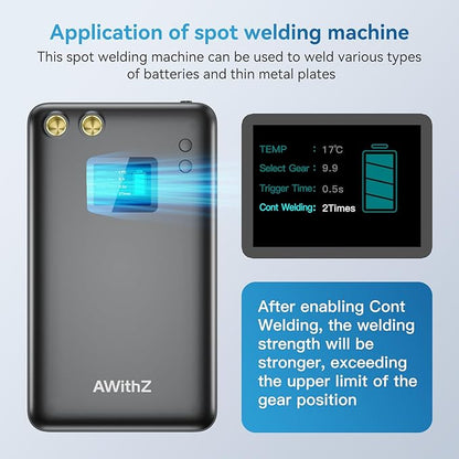 Battery Spot Welder, AWithZ 1.5" LCD Screen Recyclable 11000mAh Spot Welder - Image 6