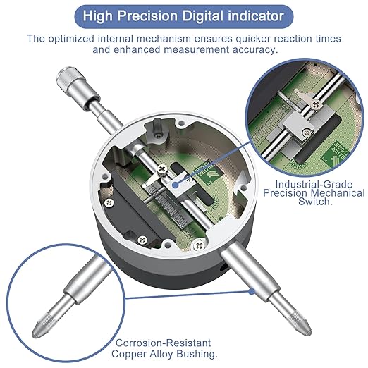 HDLNKAK Electronic Digital Dial Indicator Gauge Inch/Metric Conversion 0-1 - Image 2