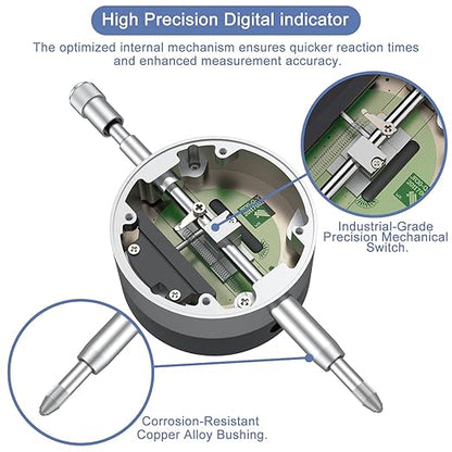 HDLNKAK Electronic Digital Dial Indicator Gauge Inch/Metric Conversion 0-1 - Image 2