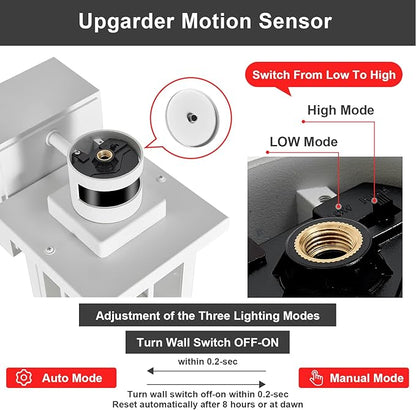 2 pack Porch Lights with GFCI Outlet, Dusk to Dawn Motion Sensor Outdoor Lights - Image 3