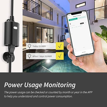 Minoston Outdoor Outlet, WiFi Smart Plug in Energy Monitoring, 2.4Ghz Wi-Fi - Image 2