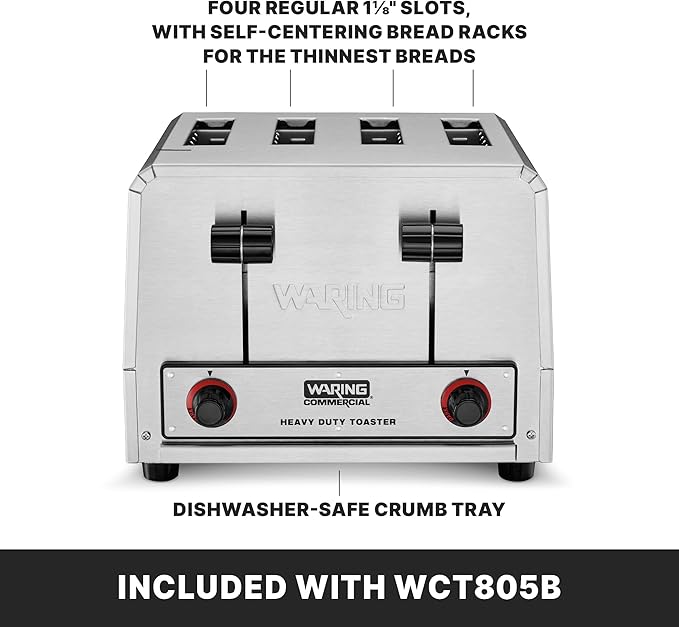 Waring Commercial WCT805B 4-Slice Heavy Duty Commercial Pop-Up Toaster - Image 5