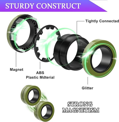 Cevioce 9 PCS Magnetic Ring Fidget Toys Set, ADHD Anxiety Magnetic Finger - Image 2