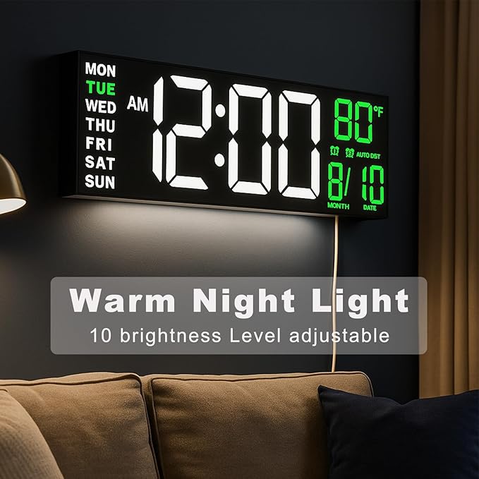 TrophyRak 16" Large Digital Wall Mount Clock, Count Down Timer, Big LED - Image 8