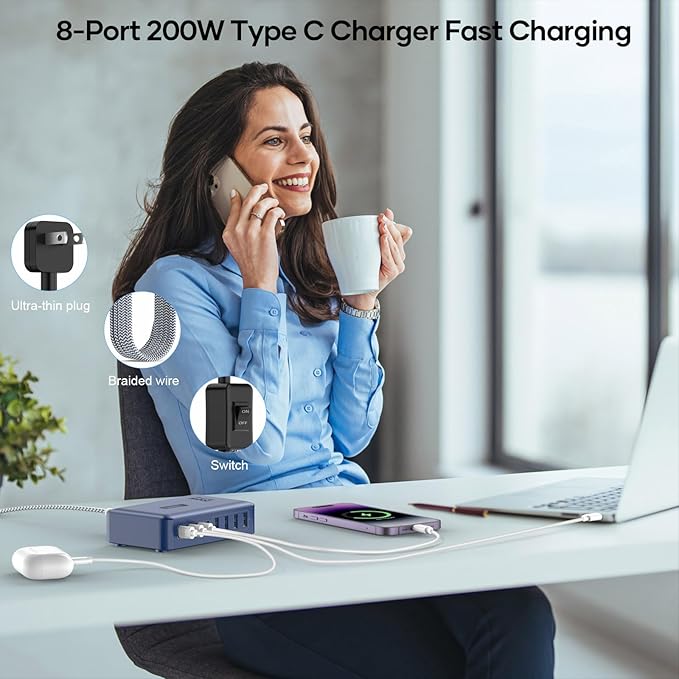 8-Port iPhone Charger Fast Charging 200W - Image 7