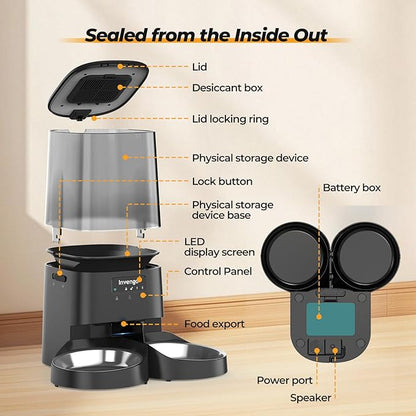 Automatic Cat Feeder with App Control, 5L Food Dispenser - Image 8