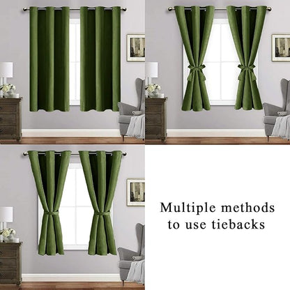 JIUZHEN Olive Green Blackout Curtains - Image 5