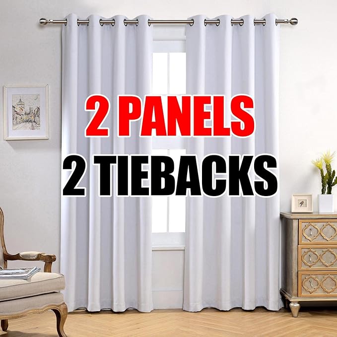 MIUCO Room Darkening Thermal Insulated Grommet Window Blackout Curtains Panels by MIUCO
