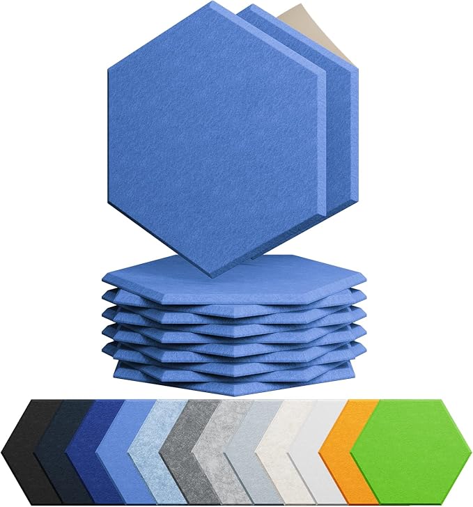 Amantech 12 Pack Acoustic Panels Self Adhesive Sound Proof Foam, High Density by Amantech