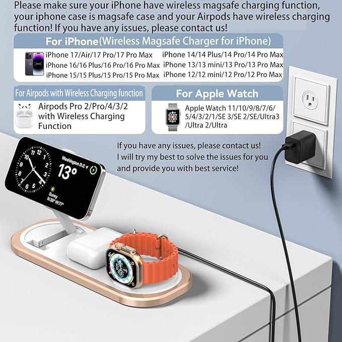 3 in 1 Fast Wireless Charger Stand - Image 2