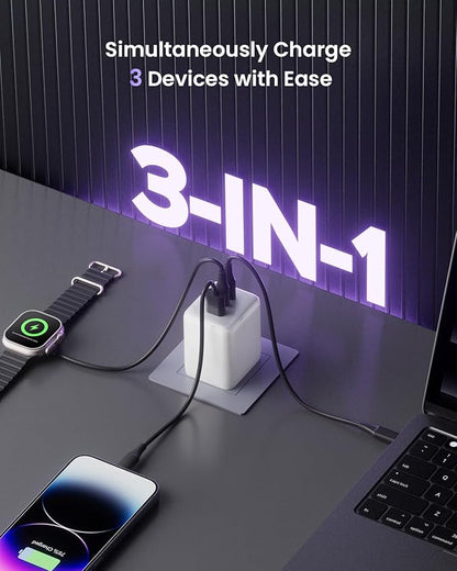 Wegear 100W USB C Charger Block, 3-Port Compact Foldable Power Adapter USB Wall - Image 4