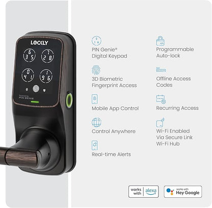 Lockly Secure Pro Smart Lock Wi-Fi, Keyless Entry Digital Keypad Door Lock - Image 5
