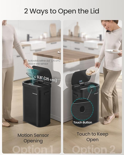 SONGMICS Motion Sensor Trash Can, 13-Gallon Automatic Garbage Can - Image 3