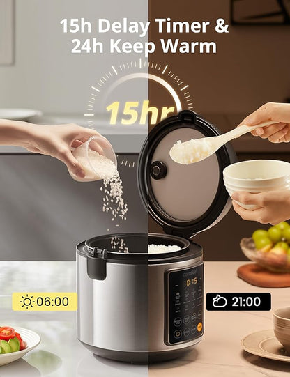 COMFEE' Rice Cooker, 14-in-1 Stainless Steel Multi Cooker, Slow Cooker - Image 7
