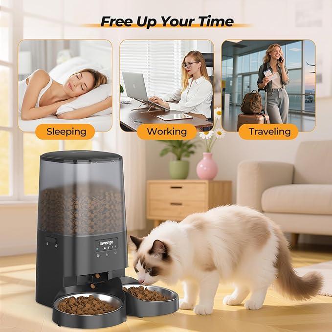 Automatic Cat Feeder with App Control, 5L Food Dispenser - Image 5