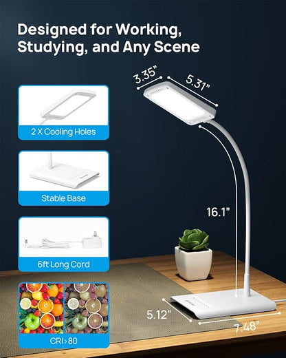TROND Desk Lamp, Bright Dimmable Eye-Caring Table Lamp, 3 Color Modes 7 - Image 6