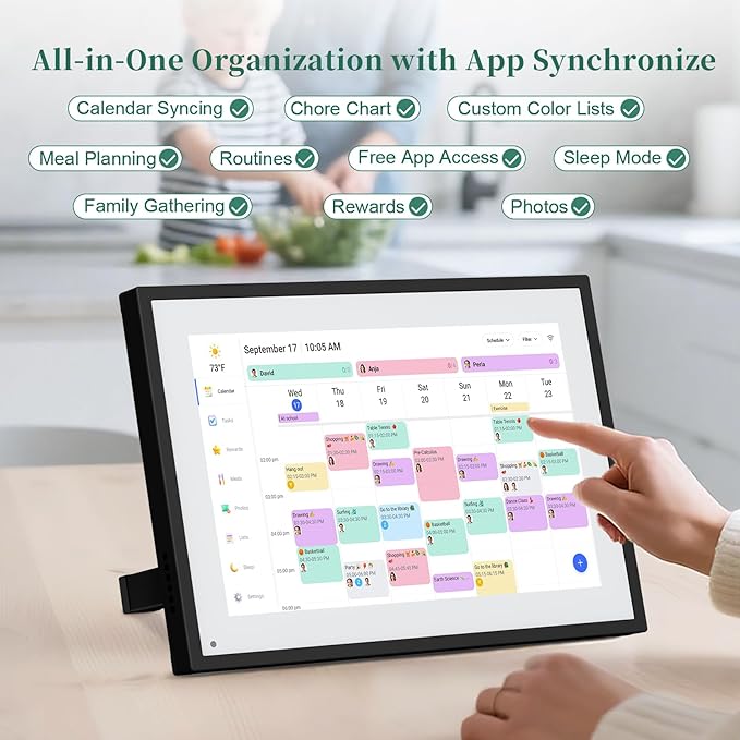 Smart Digital Calendar, 10.1" HD Smart Touch Screen Home Interactive Electron - Image 3