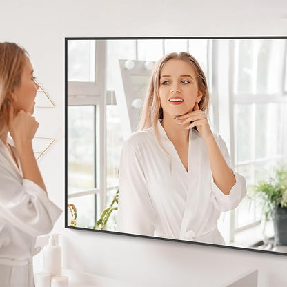 Black Bathroom Mirror for Wall, 55x30 Inch Rectangle Mirrors - Image 7