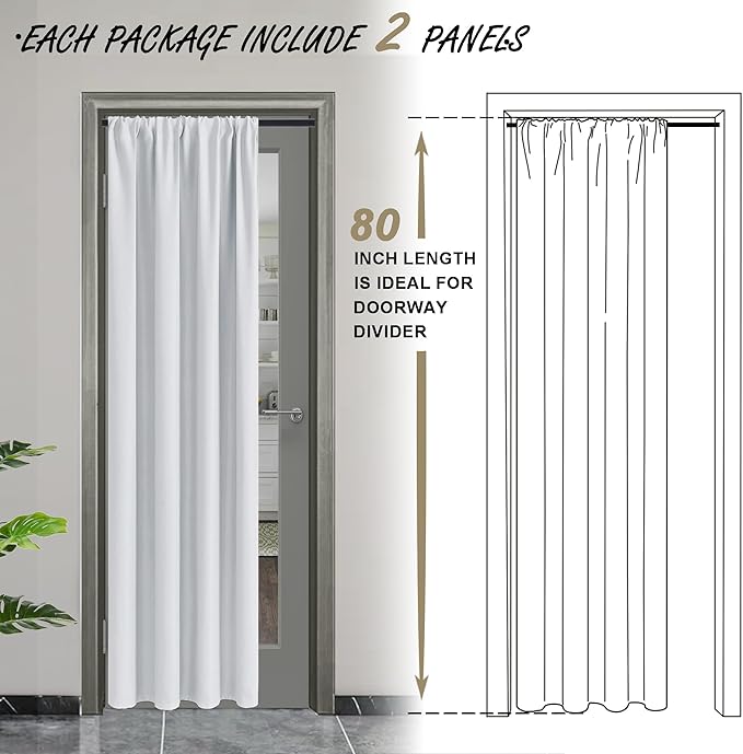 JIUZHEN 80 Inch Length Door Curtains - Image 2