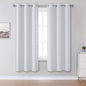 DUALIFE Greyish White Room Darkening Curtains 72 Inches Long by DUALIFE