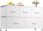 WLIVE Dresser for Bedroom with 5 Drawers, Wide Chest of Drawers, Fabric Dresser by WLIVE