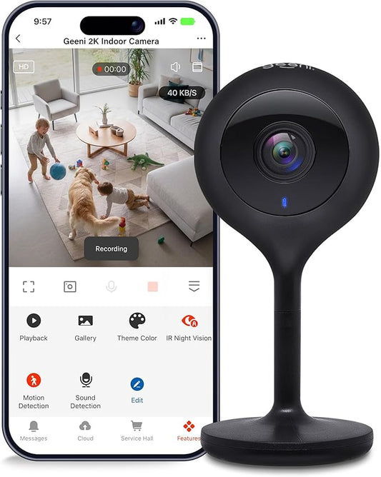 Geeni Look 2K 4MP Smart Indoor Security Camera – 1440p Ultra HD WiFi Pet & Baby by Geeni