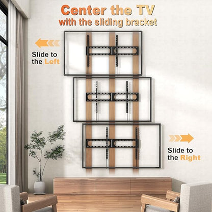 PUTORSEN 37-140'' Heavy Duty TV Wall Mount, Low Profile Fixed TV Wall Mount - Image 7