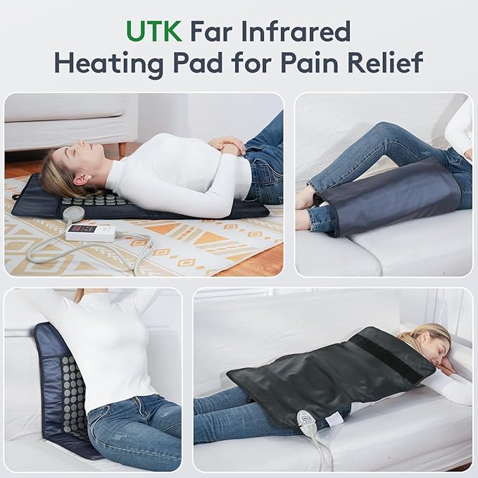 UTK Far Infrared Heating Pad for Back, 5X Deeper Pain Relief, 126 Natural Pure - Image 8