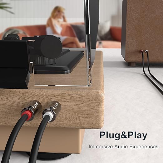 J&D RCA Cable, Copper Shell 2RCA Male to 2RCA Male Stereo Audio Cable, 6 Feet - Image 5