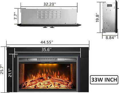 Velaychimny 45" W x 25" H Electric Fireplace Insert - Image 2