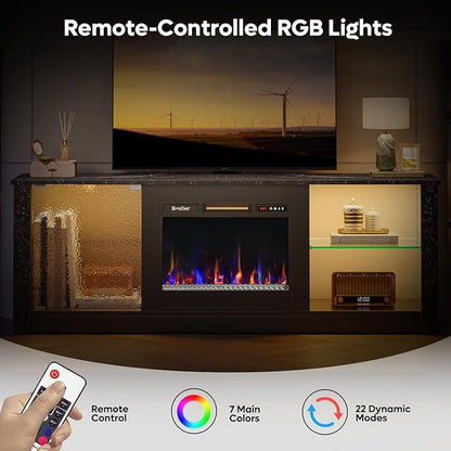 Bestier 63" Modern Fireplace TV Stand - Image 5