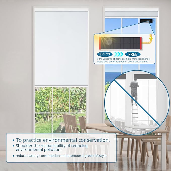 DENFOON Motorized Blinds with Remote Control, Custom Blackout Smart Blinds - Image 2