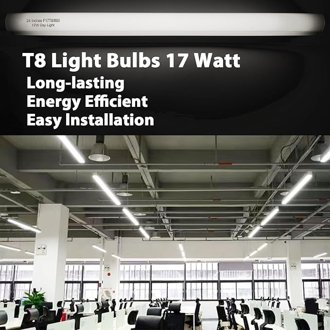 24 Inch F17T8/865 Fluorescent Bulb Daylight 6500K, 17 Watt T8 Light Bulb - Image 4