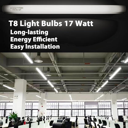 24 Inch F17T8/865 Fluorescent Bulb Daylight 6500K, 17 Watt T8 Light Bulb - Image 4