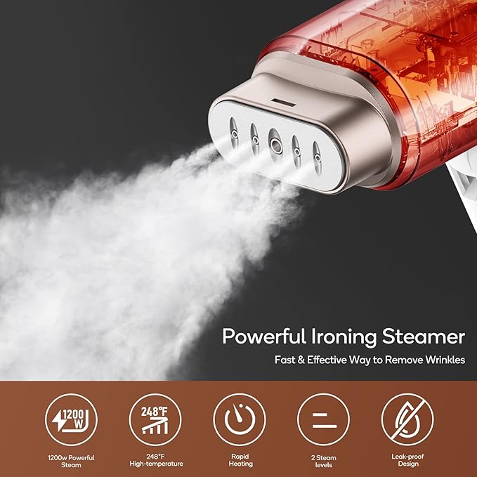 Newbealer Steamer for Clothes, 1200W Travel Steamer - Image 3