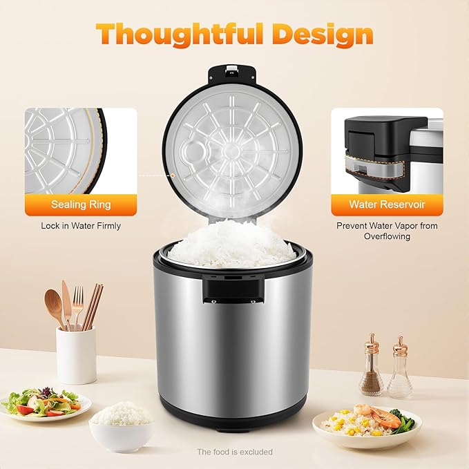 Commercial Electric Rice Warmer, Stainless Steel Rice Warmer Heavy Duty 6Gal - Image 3