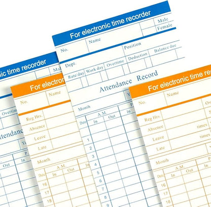 TooCust 100-Piece Time Cards for Employees, Monthly Time Cards 2-Sided by TooCust