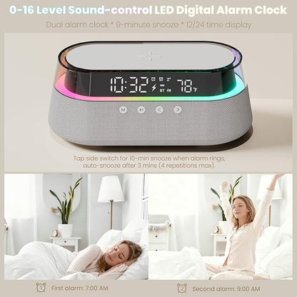 KUANGXIANG 6-in-1 Bluetooth Speaker Alarm Clock - Image 6