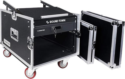 Sound Town High-Quality 1/2” Plywood 8U PA DJ Pro Audio Rack/Road ATA Case - Image 3