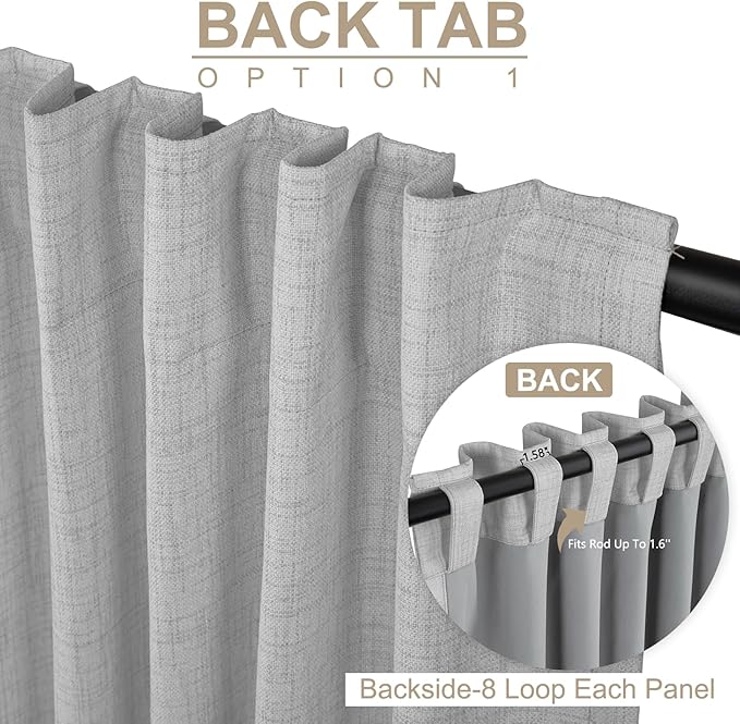 100% Blackout Shield Linen Blackout Curtains - Image 3