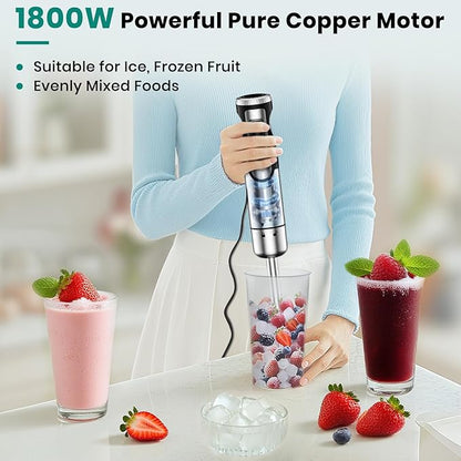 1800W Immersion Blender Handheld 4-in-1 Hand Blender Stick - Image 4