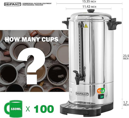 Commercial Coffee Urn 100 Cup/15L Coffee Dispenser - Image 2