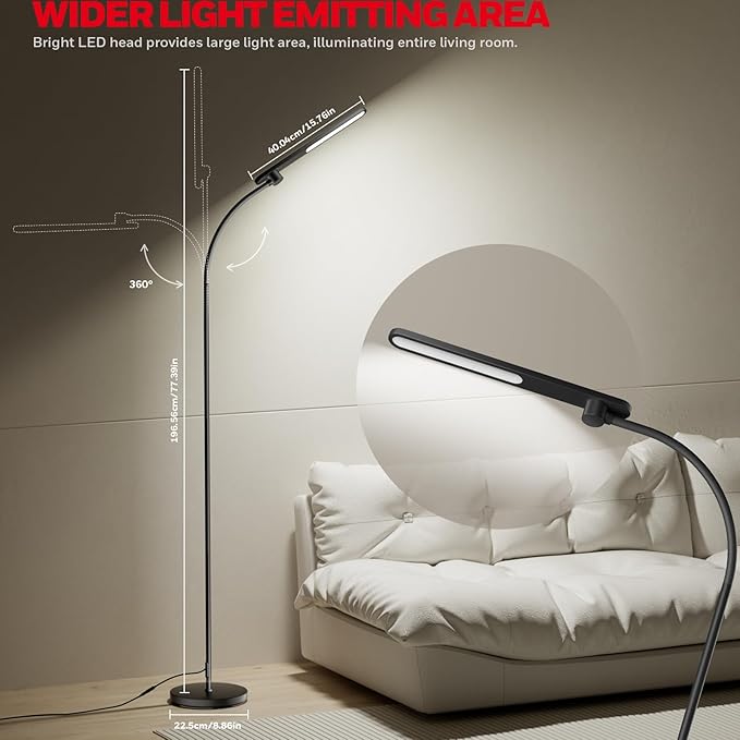 Honeywell LED Floor Lamp, F4 Sunturalux™ Gooseneck Reading Floor Lamp, Super - Image 3