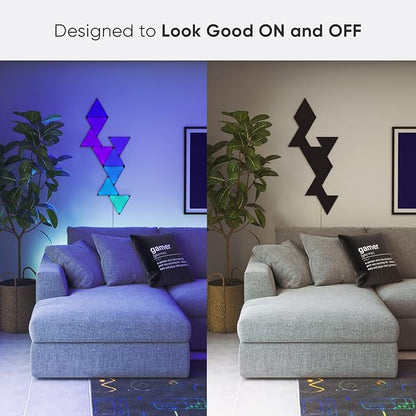 Nanoleaf Shapes Black Triangle LED Wall Lights, Smart RGBW Gaming Lights - Image 3